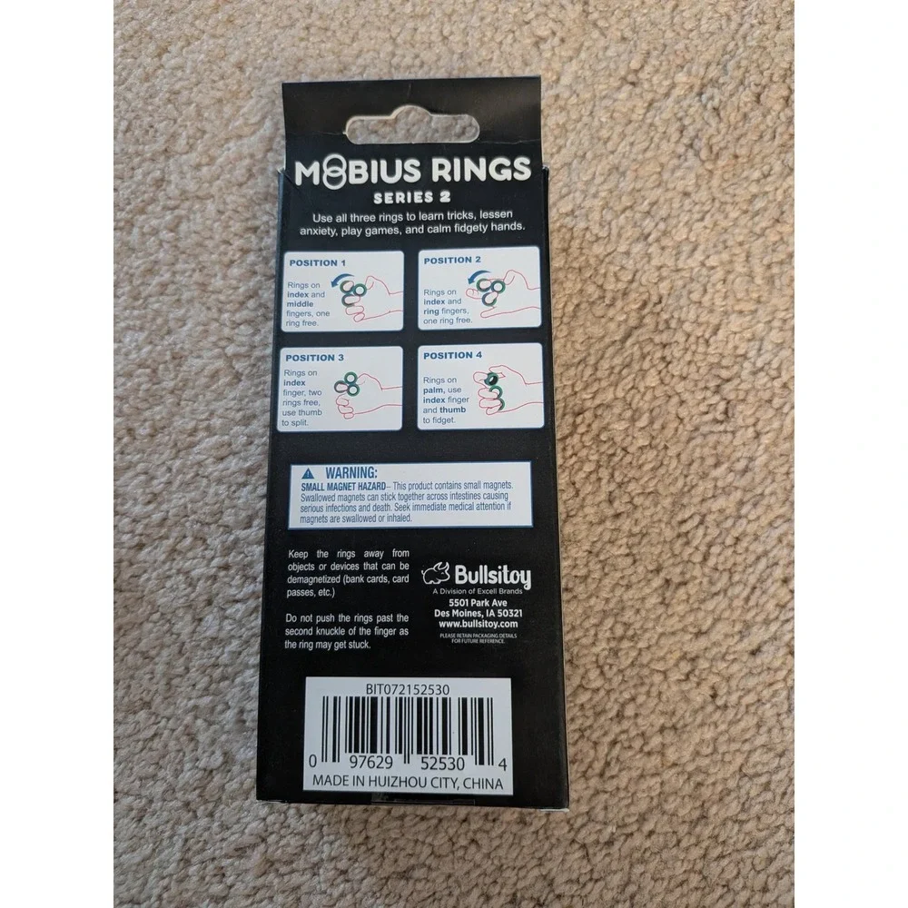 Bulls-i-Toy Mobius Rings Series 2 Magnetic Fidget Toy Set Stress Relief NIB